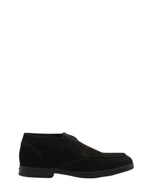 Doucal's Italian Leather Flat Loafers - Black