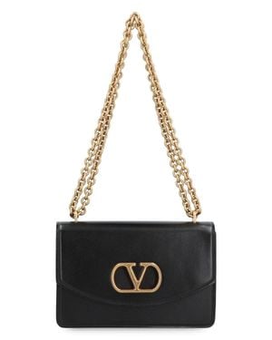 Valentino Garavani Vain Leather Shoulder Bag - Black