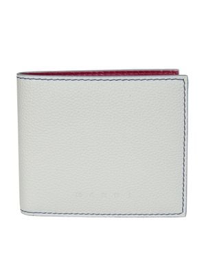 Marni Logo-Embroidered Leather Card Holder - Gray
