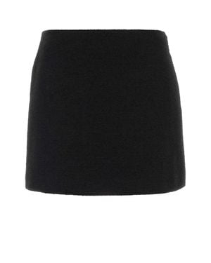 Fendi Wool Blend Mini Skirt With Cupro Lining - Black