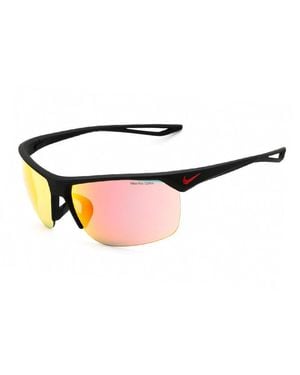 Nike Sunglasses Rectangle Semi Rim, Matte Frame And Mirror Lens Trainermnif2484X006 - Red