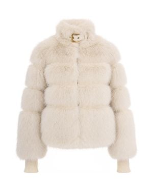 Patrizia Pepe Faux Fur Puffer Jacket - Natural