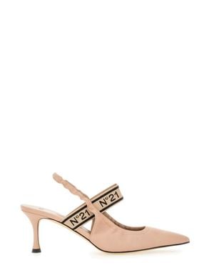 N°21 Slingback With Logo Leather Shoe - White