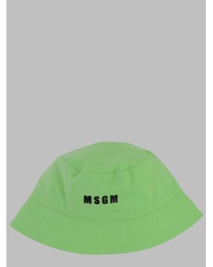 MSGM Boys 100% Cotton Cloche Hat - Green