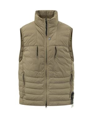 Stone Island Lightweight Padded Gilet With Zip Closure - Green