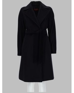 Max Mara Virgin Wool Overcoat Dravenna - Black