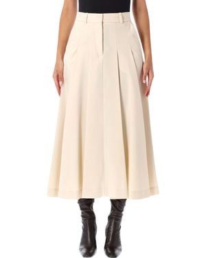 By Malene Birger Pleated Midi Skirt - Natural