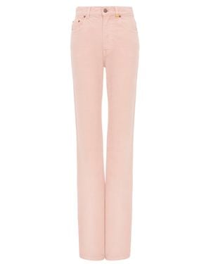 Chloé Front Zipper Jeans With Engraved Button - Pink