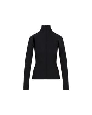 KHAITE Marlowe Cutout Open-Back Merino Wool Top - Black