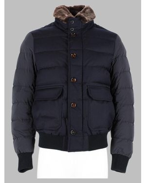 Moorer Hooded Quilted Puffer Jacket - Blue
