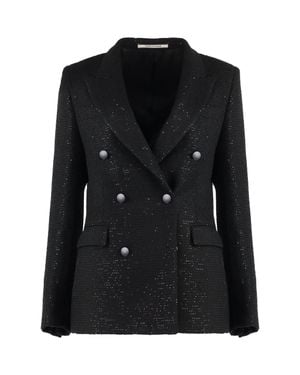 0205 Tagliatore Sequin Blazer - Black