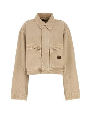 Balenciaga Denim Jacket With A 'Vintage' Effect - Natural
