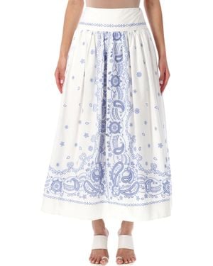 Self-Portrait Floral Print Mini Skirt - Blue