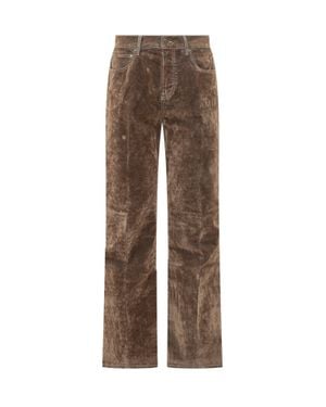 Amiri Straight-Leg Velvet Pants - Brown