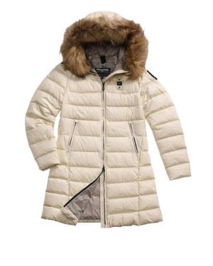 Blauer Long Down Jacket With Fur Kristin - Natural
