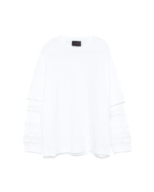 Simone Rocha Layered Ruffle Frill Long Sleeve T-Shirt - White