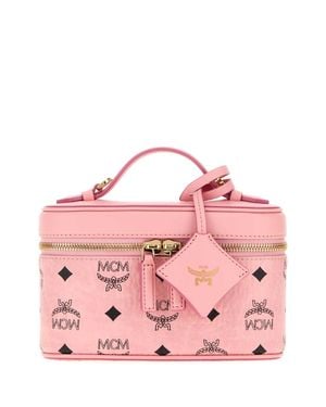 MCM Canvas Mini Shoulder Bag With-Tone Hardware - Pink