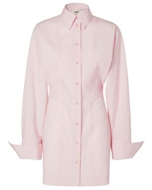 Fendi Light Cotton Poplin Dress - Pink