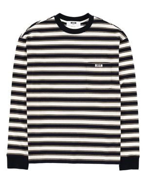 MSGM T-Shirt With Logo Cotton T-Shirts - Black