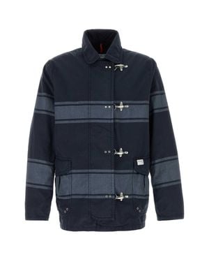 Fay Two-Tone Cotton Jacket - Blue
