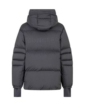 Moncler Kids Hooded Puffer Jacket With Down Insulation - Gray