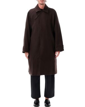 Studio Nicholson Wool Blend Overcoat - Black