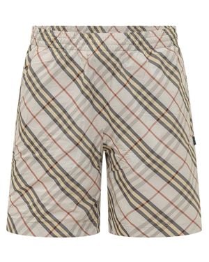 Burberry Check Print Bermuda Shorts - Gray