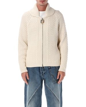 JW Anderson Cable Knit Zip Cardigan - Blue
