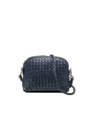 Dragon Diffusion Woven Leather Crossbody Bag - Blue