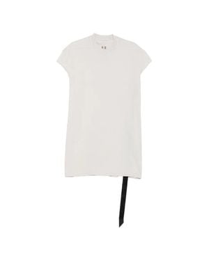 Rick Owens Ribbed Collar Sleeveless Cotton T-Shirt - White