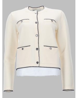 Tory Burch Soft-Finish Knit Sweater - Natural