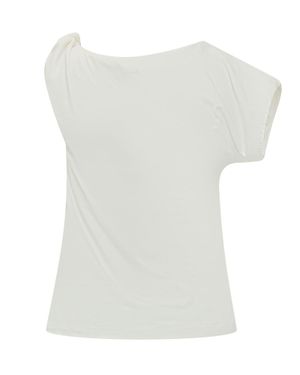 Pinko Draped Mini Top With Paint Splatter Design - White