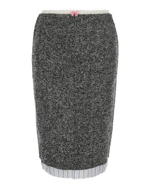 Markgong Pencil Skirt With Fringed Hem - Gray