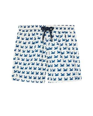 MC2 Saint Barth Sophisticated Drawstring Waistband Shorts With Logo Patch For Boys - Blue