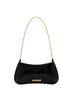 Jacquemus Inspired Leather Chain Handbag With-Tone Hardware - White