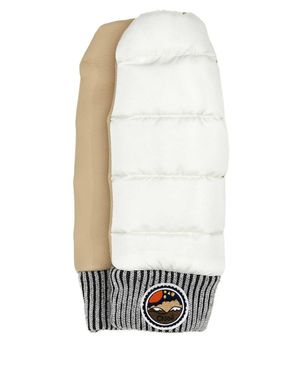 Chloé Two-Tone Nylon And Leather Gloves - White