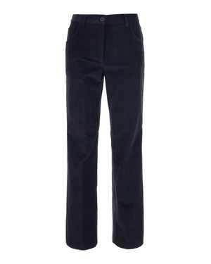 Semicouture Corduroy Five-Pocket Pants With Belt Loops - Blue