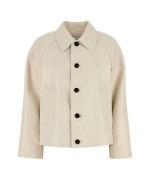 Bottega Veneta Ivory Leather Jacket - Natural