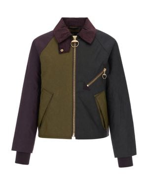 Barbour Waxed Cotton Zip-Up Jacket - Green