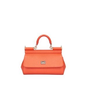 Dolce & Gabbana Mini Structured Top-Handle Satchel, 13 Cm X 19 Cm X 6 Cm - Orange