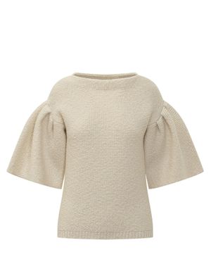 Malo Wide-Sleeve Crewneck Sweater - Natural