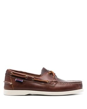 Sebago Tanned Leather Boat Loafers - Brown