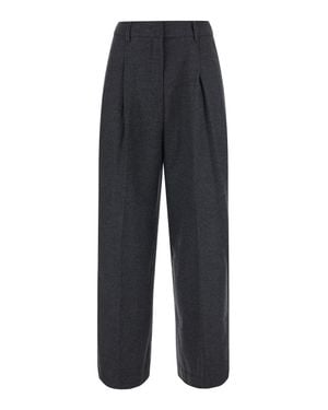 DUNST Tech Fabric Pants With Belt And Side Pockets - Blue