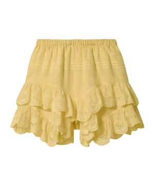 Isabel Marant Thaliany Striped Cotton Drawstring Shorts - Yellow