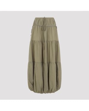 Co. Soft Gathered Bubble Midi Skirt - Green