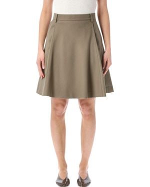 Low Classic Flared Wool-Blend Midi Skirt - Natural