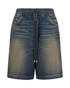 Amiri Denim Shorts With Drawstring - Blue