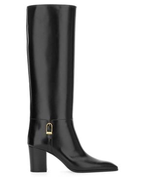 Saint Laurent Leather Julia 70 Boots - Black