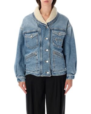 Isabel Marant Sherpa-Lined Denim Jacket - Blue