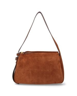 Tory Burch Bovine Suede Shoulder Bag - Brown